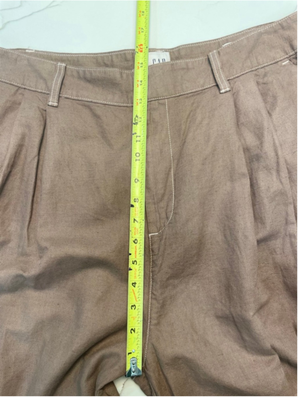 GAP Brown Pleated Linen Blend Wide Leg Pants Plus Size 16 Lagenlook Coastal - Picture 8 of 9